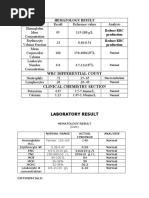 WBC Differential Count Clinical Chemistry Section: Hematology Result Reduce RBC Production Reduce RBC Production