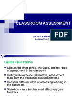 Classroom Assessment: Ian Victor Nebres Assistant Prof. 3