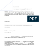 Interdicto de Recobrar La Posesión PDF