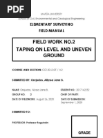 Field Work No.2 Taping On Level and Uneven Ground: Elementary Surveying Field Manual