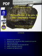 Ponencia. Meteorito Cali - Resultados Finales