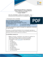 Guia de Actividades y Rúbrica de Evaluación - Fase 1 - Reconocer El Sentido de La Investigación Aplicada