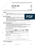 Instrucciones de Uso Fe: VITROS Chemistry Products Fe Slides