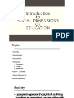 Social Dimension of Education, Introduction