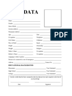 Biodata Form (Short)