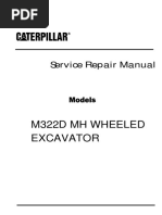 Caterpillar Cat M322D MH WHEELED EXCAVATOR (Prefix D3X) Service Repair Manual (D3X00001 and Up) PDF