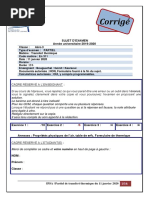 Partiel de Transfert Thermique Du 11 Janvier 2020+corrige Version 2 PDF