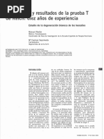 Metodología y Resultados de La Prueba T de Reich: Diez Años de Experiencia