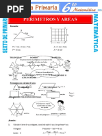 Ejercicios de Perimetros y Areas para Sexto de Primaria