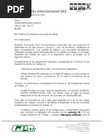 Carta Abandono de Cargo - Terminación de Contrato de Trabajo