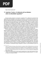 Americo Castro y Debates Sobre La Identidad Española