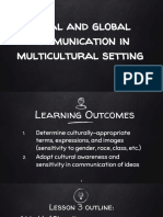 Local and Global Communication in Multicultural Setting