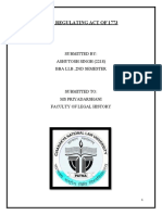 The Regulating Act of 1773: Submitted By: Ashutosh Singh (2218) Bba LLB, 2Nd Semester