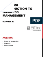 ADM 1100 Introduction To Business Management: October 10