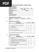 FICHA DE TAMIZAJE EN SALUD MENTAL Forma Adultos