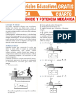 Trabajo y Potencia Mecánica para Cuarto Grado de Secundaria