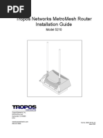 Tropos Networks Metromesh Router Installation Guide: Model 5210