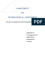 Assignment On Neurological Assessment