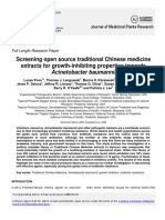 Screening Open Source Traditional Chinese Medicine Extracts For Growth-Inhibiting Properties Towards