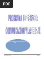 Word PROGRAMA ESPECÍFICO en Comunicación y Lenguaje