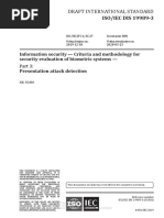 DIS - 19989-3 - Criteria and Methodology For Security Evaluation of Biometric Systems