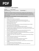 Project Engineer - Job Description