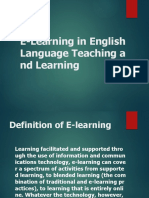 E-Learning in English Language Teaching and Learning