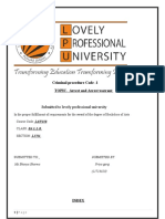 Criminal Procedure Code - 1 Topic-Arrest and Arrest Warrant: Submitted To Lovely Professional University