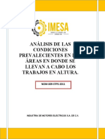 5.1 Analisis de Las Condiciones Prevalecientes Enlas Areas Donde Se Llevaran A Cabo Los Trabajos en Altura