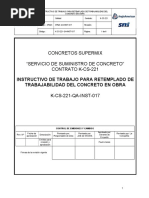 K-CS-221-QA-INST-022 RETEMPLADO DE TRABAJABILIDAD DEL CONCRETO LANZADO (Shotcrete) EN OBRA SIKA