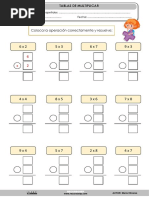 Actividades Tablas de Multiplicar