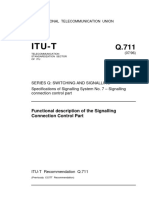 Itu-T: Functional Description of The Signalling Connection Control Part