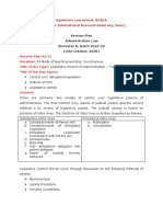 Topic 2 - Legislative Power of Administration - Session Plan