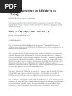 Multas y Sanciones Del Ministerio de Trabajo