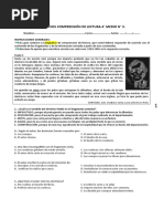 Ejercicios Comprensión de Lectura 4° Medio #3.