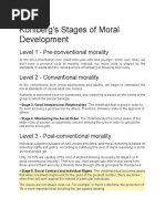 Kohlberg's Stages of Moral Development: Level 1 - Pre-Conventional Morality