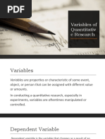 Variables of Quantitative Research