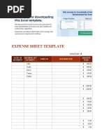 Expense Sheet Template: Paid To Description Date of Payment Method of Payment Amount Paid