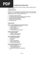 Materials Planning and Forecasting