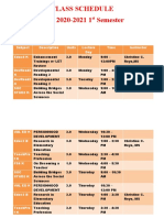 Class Schedule AY: 2020-2021 1 Semester: Subject Description Units Day Time Instructor Educ4 K