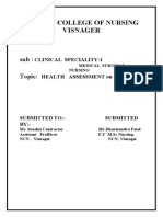 Oncology Health Assessment