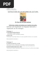 Informe de La Lectura El Club de Los Que Sobran