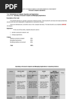 Computer Operation Rubric