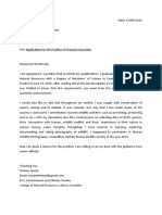 Cover Letter To WWF