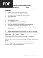 Straightforward Intermediate Unit Test 11: Name - Velichka Ivanova - Score - Vocabulary