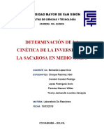 Determinación de La Cinética de La Inversión de La Sacarosa en Medio Acido