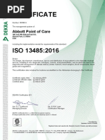 Abbott Point of Care 3818614 ISO 13485 2016 Cert Add Jan 2018