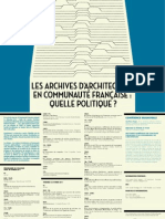 Les Archives D'architecture en Communauté Française Quelle Politique