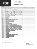 Accomodation Cafeteria - Deep - Cleaning - Schedule