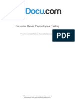 Computer Based Psychological Testing Computer Based Psychological Testing